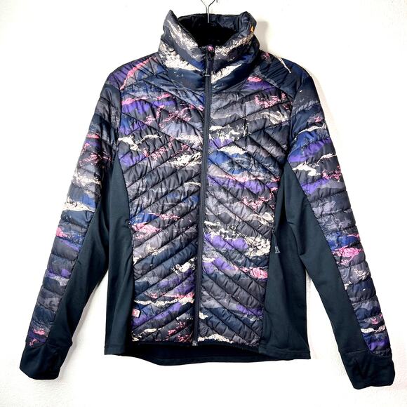 ORAGE Phoenix Jacket Quilted Puffer Full Zip Printed High Collar LARGE Ski Layer - Picture 2 of 8